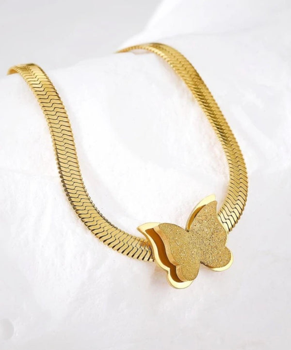 Gold butterfly Charm Necklace