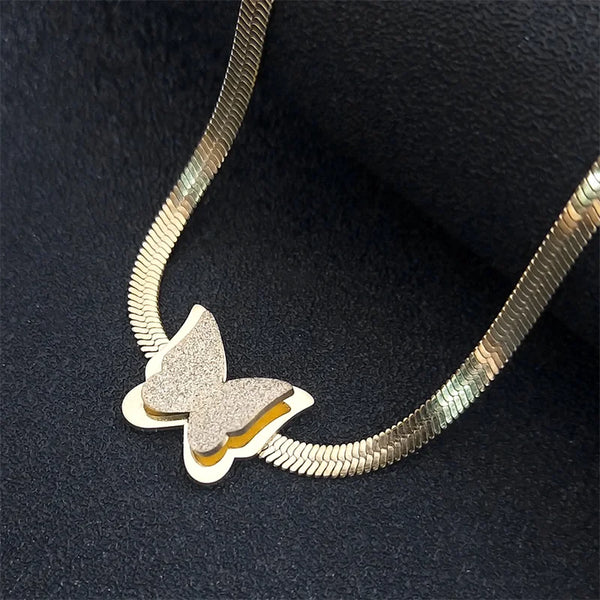 Gold butterfly Charm Necklace